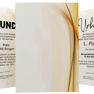 Ambiance Urkundenpapier DIN A4 190g 50 Blatt – beidseitig bedruckt – für professionelle Urkunden & Zertifikate – inkl. Textvorlagen zum Download – für alle Drucker & handbeschreibbar