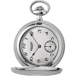 Regent Taschenuhr Regent Herren Taschenuhr Analog Gehäuse, (Analoguhr, Analoguhr), Herren Taschenuhr rund, extra groß (ca. 48mm), Edelstahl, Elegant silberfarben