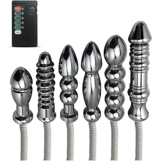 Hrekssi Elektrosex Metal Analdildo, Elektro Schock Vaginal und Anal mit Reizstromgerät Anal Plug Butt Plug Prostata Massage Stimulator SM Sexspielzeug für Männer Frauen Paare (Size : A1)