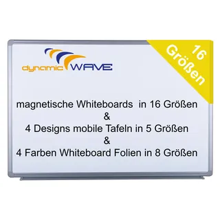 Dynamic-Wave, Whiteboard, 60 x 45 cm, Magnettafel, in 16 Größen, magnetisch, White Board, magnetisches Whiteboard, Pinnwand, Tafel für Küche