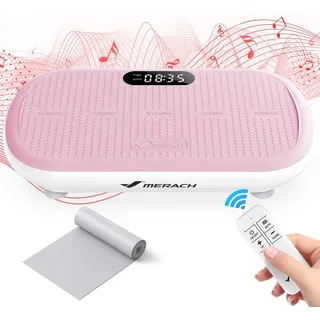Merach Vibrationsplatte Trainingsgerät mit Bluetooth, 10 Intensitätsstufen, für Ganzkörpertraining, Muskelaufbau, bis 200 kg