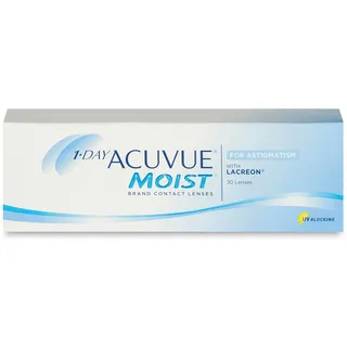 Acuvue Johnson & Johnson 1-Day Acuvue Moist for Astigmatism (30er Packung) Tageslinsen -5.75 dpt, Zyl. -0,75, Achse 20 / / BC 8.5 mit UV-Schutz