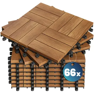 CASARIA Holzfliese Akazie Mosaik 30 x 30 cm 66er-Set