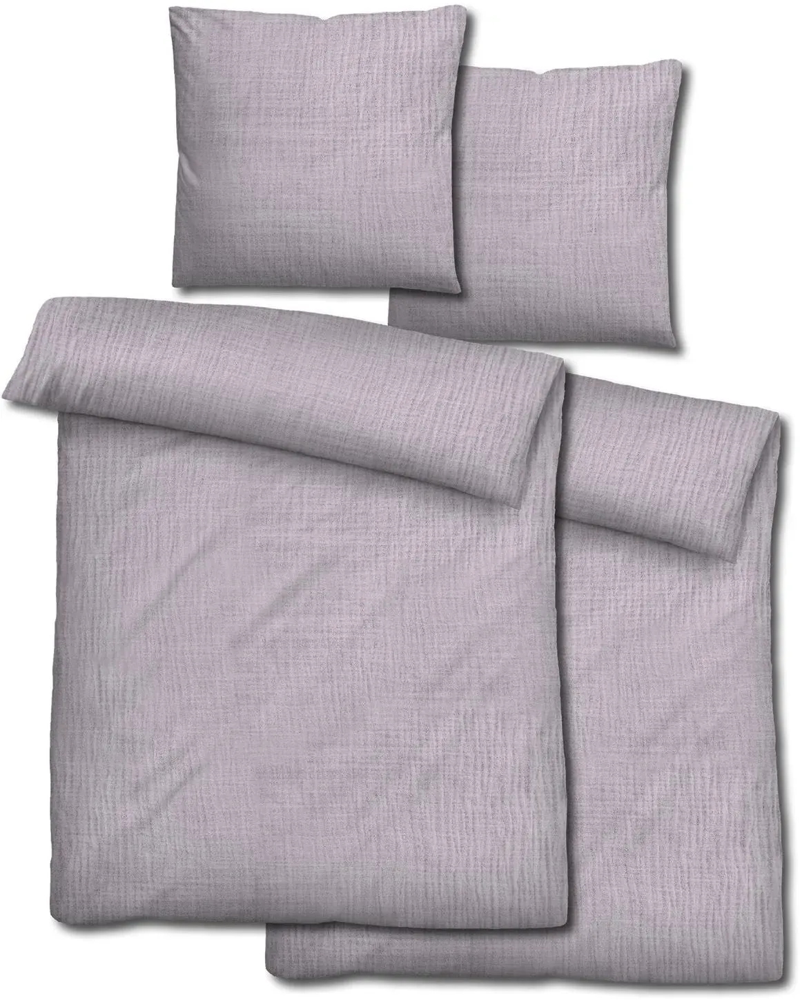 Doppelpack Sleezzz® Musselin Bettwäsche lila 135 x 200 cm + 80 x 80 cm