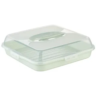 uandu Kuchen Transportbox, Quadratisch, Tortentransportbox mit Deckel, Haube und Griff. Kuchenplatte, Aufbewahrungsbox, Kuchenbehälter, Kuchencontainer, Tortenbehälter, Partybutler, Cake box