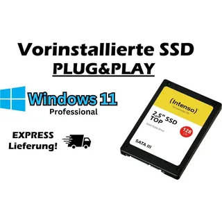 128GB SSD Festplatte mit vorinstallierten Windows 11 Professional PC Laptop Notebook