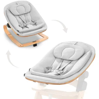 Hauck Neugeborenenaufsatz & Wippe Highchair Bouncer Eco - für Alpha, Beta & Arketa Hochstuhl - Light Grey