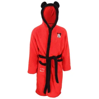 Micky Maus Disney Unisex Mickey Mouse Morgenmantel, superweicher Fleece-Bademantel für Damen und Herren, rot / schwarz, Large/ X-Large - L-XL
