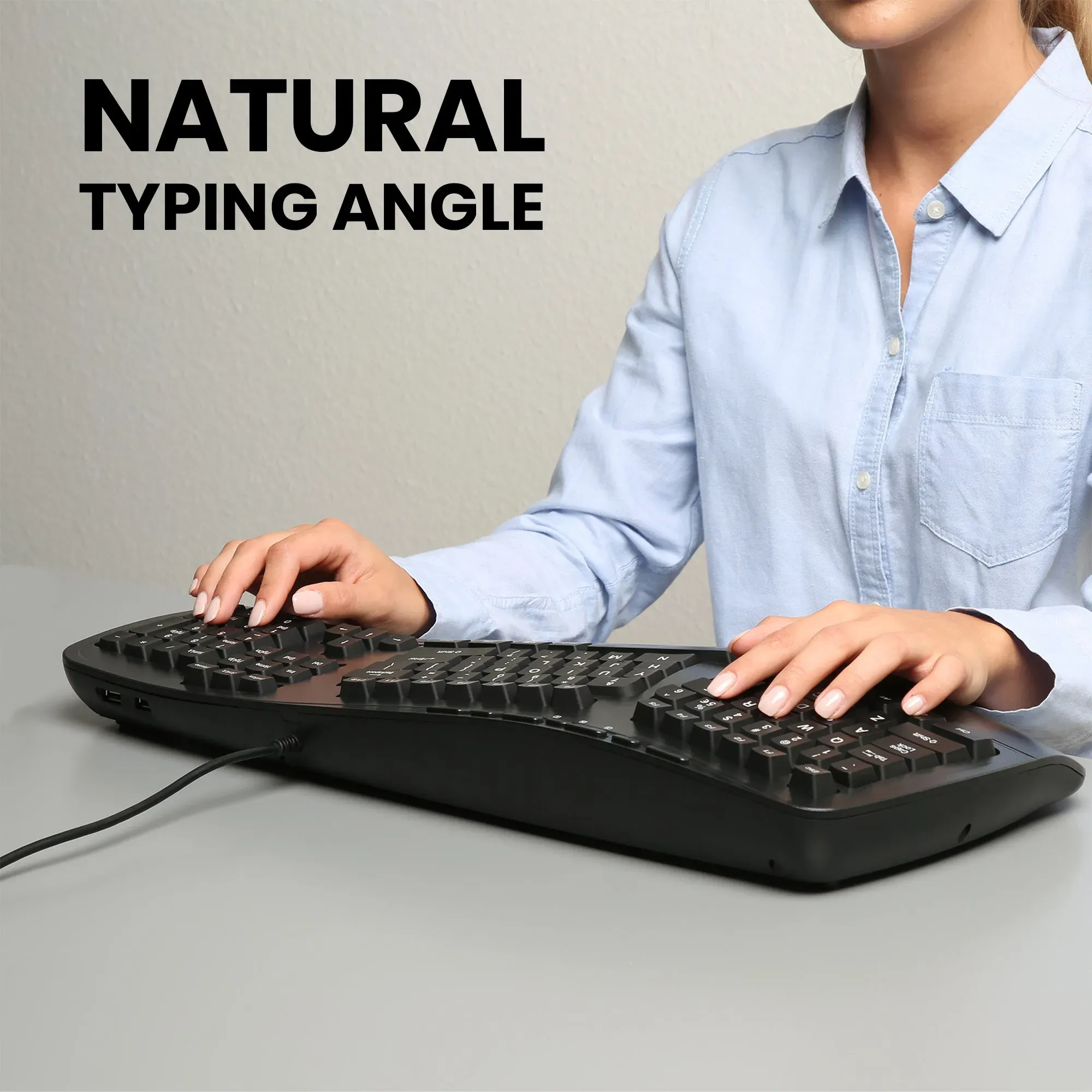 PERIBOARD-312 - Ergonomische Tastatur mit Hintergrundbeleuchtung