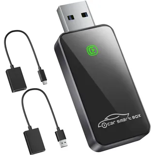 salcar Kabelloser CarPlay Adapter Wireless CarPlay USB Dongle für Auto | Stabil & unterbrechungsfrei | Kompatibel mit iOS 10+ & Fahrzeugen mit werkseitigem CarPlay