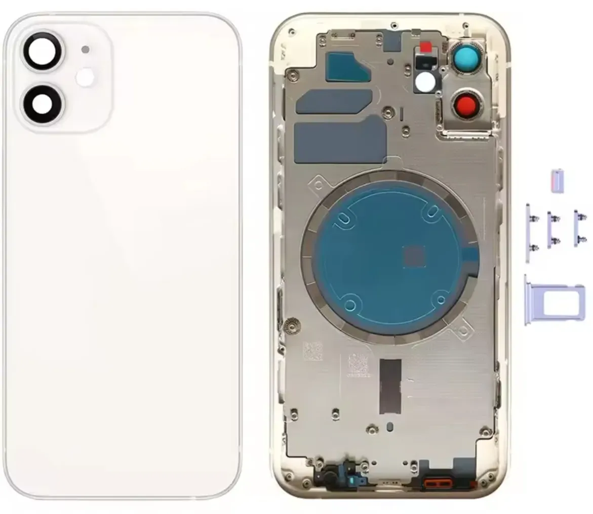Backcover Akkudeckel für iPhone 12 weiß Simkart-Slot, Seitenknöpfe #AS111817