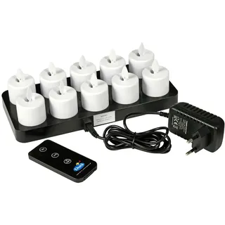 Duni Led Set Moving Flame warm white 10 Stück wiederaufladbar 192536