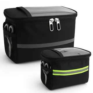ZMDMAH Fahrradtasche Lenker wasserdicht – Lenkertasche mit Touchscreen-Handyfach Reflektor Netzfächern und großer Kapazität – Für Mountainbike E-Bike Rennrad Damen & Herren geeignet