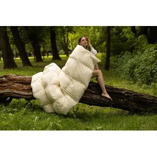 Vitaschlaf Daunenbettdecke Vitaschlaf® Bio-Luxe-KBA Bettdecken für Sommer und Winter, Ganzjahr, Füllung: 90% Daunen, 10% Federn, Bezug: 100% BIO-Baumwolle, Bettdecke 135x200 cm, 155x220 cm und weitere Größen, Made in Germany 135 cm x 200 cm