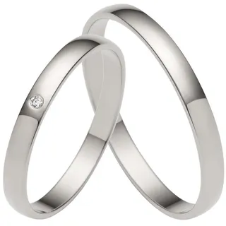 Trauring FIRETTI "Schmuck Geschenk Gold Hochzeit Ehering Trauring "LIEBE"" Gr. 58, weiß (weißgoldfarben), Fingerringe, 58, ohne Brillant, Weißgold 375, 2,5mm, Made in Germany, wahlweise mit oder ohne Brillant
