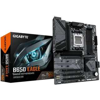 Gigabyte B650 Eagle Mainboard - AMD Ryzen 9000er-Serie, 12+2+2 Phasen VRM, bis zu 7600 MHz DDR5 (OC), 1xPCIe 5.0 + 2xPCIe 4.0 M.2, GbE LAN, USB 3.2 Gen 2