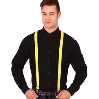 FIESTAS GUIRCA | Gelbe Hosenträger (Einheitsgröße) - Kostümzubehör für Partys und Feiern - Ideal für Karneval, Halloween und Themen-Events - Unisex für Erwachsene - Gelb