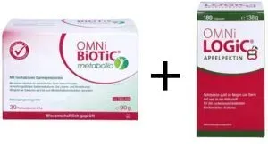 Omni Biotic metabolic Pulver 30St. + Omni Logic Apfelpektin Kapseln 180St.