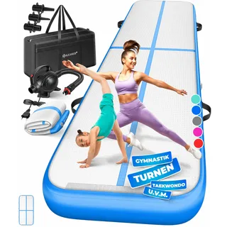 Kesser KESSER® Turnmatte Aufblasbar Airtrack Fitness-Matte Gymnastikmatte inkl. Tragetasche & elektr. Luftpumpe Yogamatte, Tumbling Matten, Trainingsmatte, Turn- & Fitness