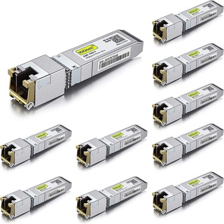 [10 Stück] 10Gb SFP+ auf RJ45 Modul 30-Meter, 10GBase-T Kupfer CAT.6a Transceiver Kompatibel für Cisco SFP-10G-T-S, Ubiquiti UniFi UF-RJ45-10G, Mikrotik S+RJ10, Netgear, TP-Link, D-Link