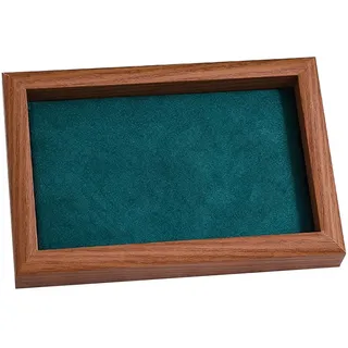 Fonowx Holz Stapelbare Schmucktabletts, Wooden Jewelry Storage Case, Schmuck Schublade Holz, Schaukasten Holz, Stackable Jewelry Trays Wooden Gift Container für Ohrringe Schmuck Pendants, GRÜN