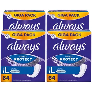 Always Slipeinlagen Daily Protect GigaPack Long 64 Stück, 4er Pack