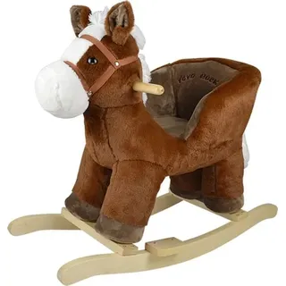 Knorrtoys 40397 - Schaukeltier Benny Horse, Plüsch-Schaukelpferd mit Rückenlehne, Sitzhöhe ca. 35 cm