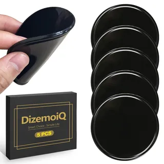 DizemoiQ 5 Stück Nano Gel Antirutschpads (8CM) Waschbar Wiederverwendbar Auto Armaturenbrett Matte rutschfest für Handy Schlüssel & Kleinigkeiten Schwarz