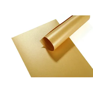 Donindis 50 Blatt DIN A4 Perglanz-Papier Gold-Metallic, Bastelpapier mit Perlmutt-Schimmer, 250 g/m2