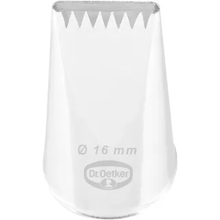 Dr. Oetker Sternbandtülle, 16 mm, Sternbandtülle aus der Tüllen-Manufaktur, Backzubehör zum Dekorieren (Farbe: Silber), Menge: 1 Stück
