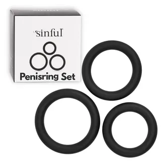 Sinful Penisring Set - Extra Thick Cockringe Silikon Set - 3 Dehnbaren Penisringen aus Silikon - Erektionsförderndes Penis Ring Sexspielzeug für Männer - Cock Ring Passend für Jede Größe