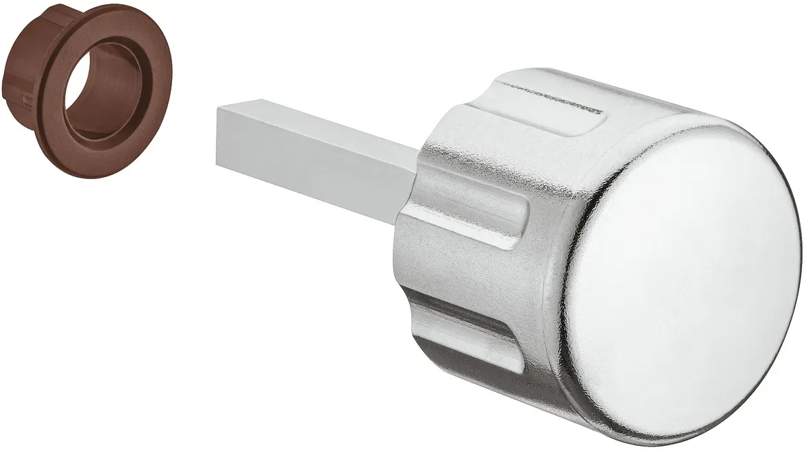 Drehknopf, für Push-Lock verchromt poliert