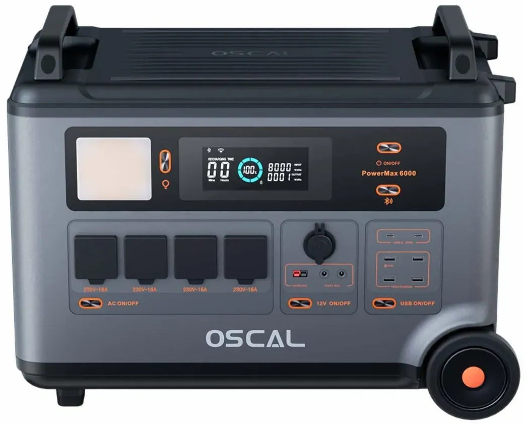 OSCAL PowerMax 6000 Portable Power Station - 0% MwSt. (gem. § 12 Abs. 3 UStG)*