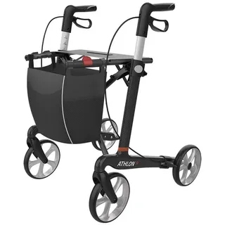 Rehasense Athlon SL Carbon Rollator leicht faltbar mit Softrädern schwarz Größe M