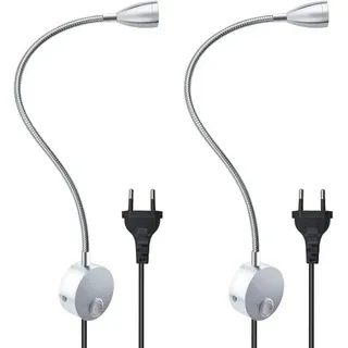 W flexible Wand-Leselampe mit europäischem Stecker und Schalter, Wandleuchten zum Lesen, Bücher, Kopfteil, Schlafzimmer (2 Einheiten, warmes Licht)