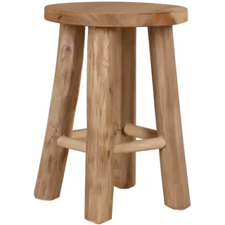 tegawo Hocker aus Teak-Holz Ø 20 cm x 27 cm Braun