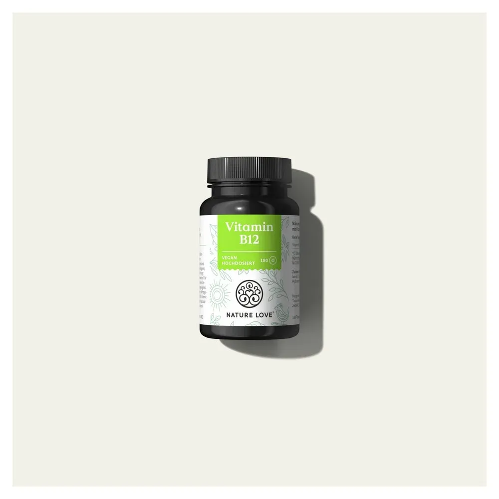 Vitamin B12-180 Tabletten - 500 µg pro Tablette - Beide aktiven Formen (Adenosyl- & Methylcobalamin) & Depotform - vegan, laborgeprüft