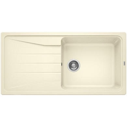 Single Bowl Cream Composite Kitchen Sink with Reversible Drainer - Blanco Sona Xl 6 S Silgranit Puradur Ii