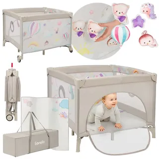 lionelo MILLE PLUS Laufgitter Grey Beige