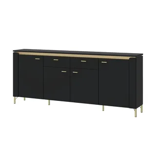 Möbel Kraft Sideboard 200,3 x 87,3 x 40 cm Schwarz