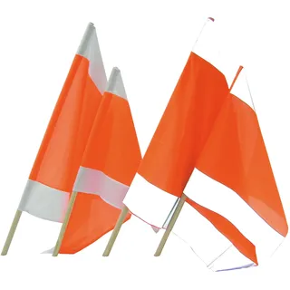 E/D/E Warnflagge 50x50cm mit Holzstiel 80cm
