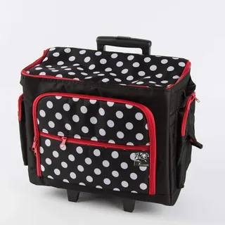 Prym Nähmaschinen-Trolley Polka Dots, schwarz/rot/weiß,