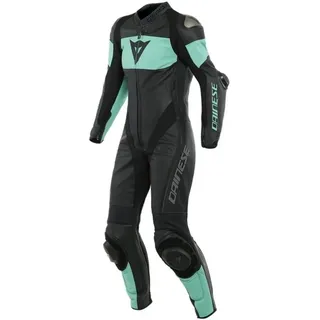 Dainese Motorradkombi Imatra 1-Teiler Perforierte Damen Motorrad Lederkombi Atmungsaktiv protektoren grün|schwarz 40