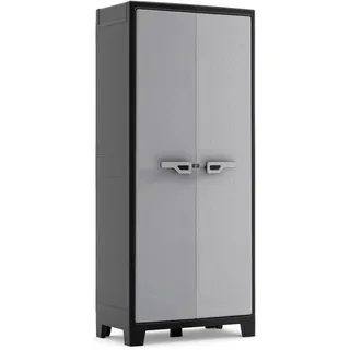 KETER Titan Kunststoffschrank, hoch, schwarz/grau, 80 x 44 x 182 cm, - Schwarz