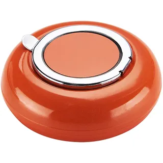 Taschen ASCHENBECHER Ø6,2cm mit Deckel aus Metall rund Mini Taschenaschenbecher Reiseaschenbecher Reise Outdoor 4-Varianten 24 (Orange)