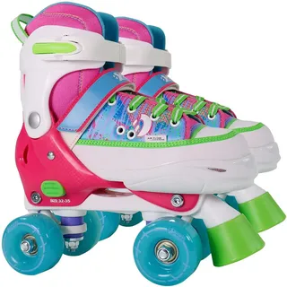 Rollschuhe, Größe verstellbar, ABEC 7 Carbon, pink-bunt, Farbe:pink/bunt, Größe:36 - 39 - Weiß