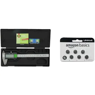 Burg-Wächter Digitaler Messschieber, Hochwertiger Messschieber, PRECISE PS 7215, Stahl, Schwarz/Grau, 0-150 mm, ±0.01 mm, inkl. 6 LR44 Alkaline-Knopfzellen