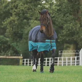 Horseware Mio Turnout Lite 0g - Black/Turqoise & Black, 100
