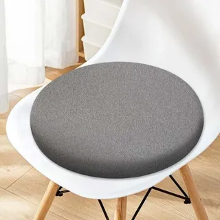 Dunkelgrau, 40 cm) Rundes Stuhlpolster, Stuhlkissen, Stuhlpolster, Sitzkissen, abnehmbare, waschbare Sitzkissen, rundes Sitzkissen aus Baumwolle mit