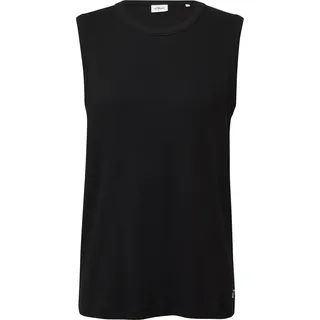 s.Oliver Jersey-Tanktop mit Rippstruktur - schwarz - XXL